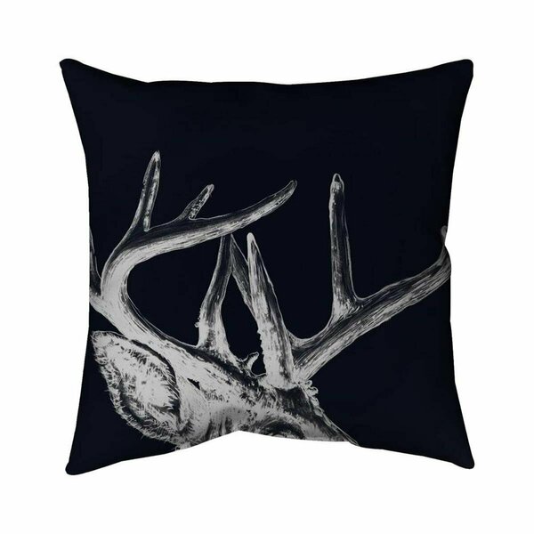 Begin Home Decor 20 x 20 in. Blue Roe Deer Plume-Double Sided Print Indoor Pillow 5541-2020-AN474-1